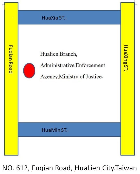 Sketch map of Fuqian Road,Hualien Branch