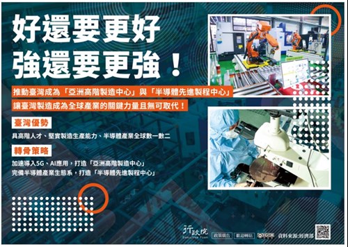 推動台灣成為「亞洲高階製造中心」與「半導體先進製程中心」