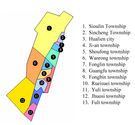 Hualien County Map